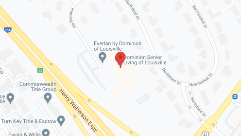 Map of the neighborhood around Dominion Senior Living of Louisville