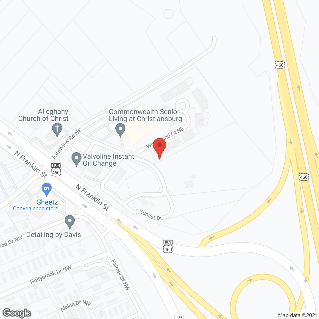 Commonwealth Senior Living at Christiansburg in google map