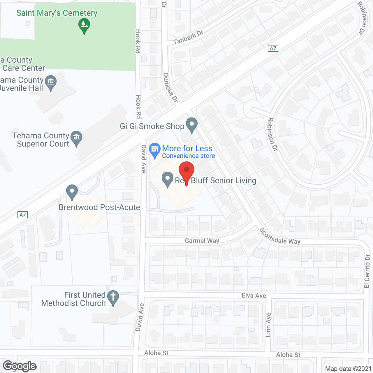 Red Bluff Senior Living in google map