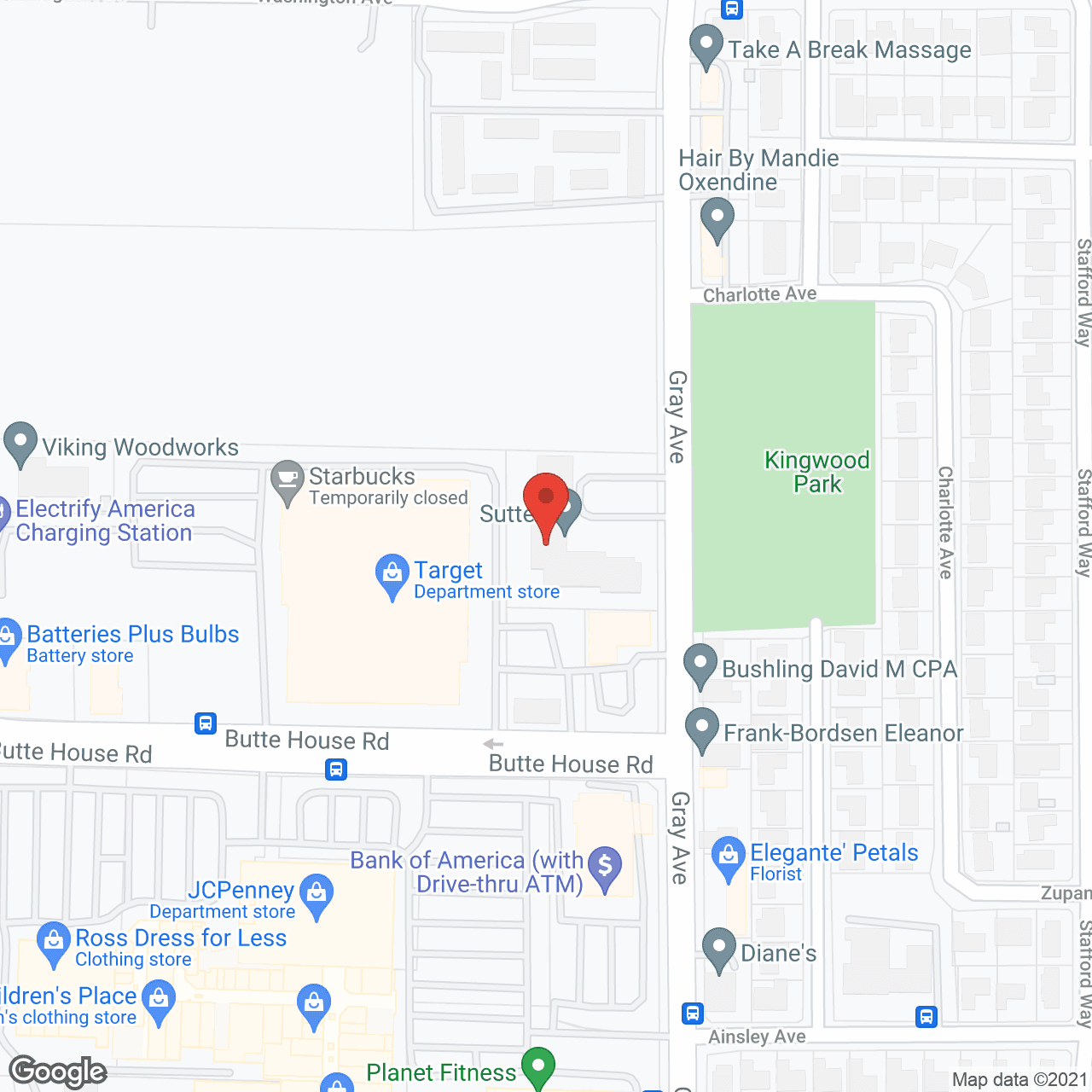 Sutter Village in google map