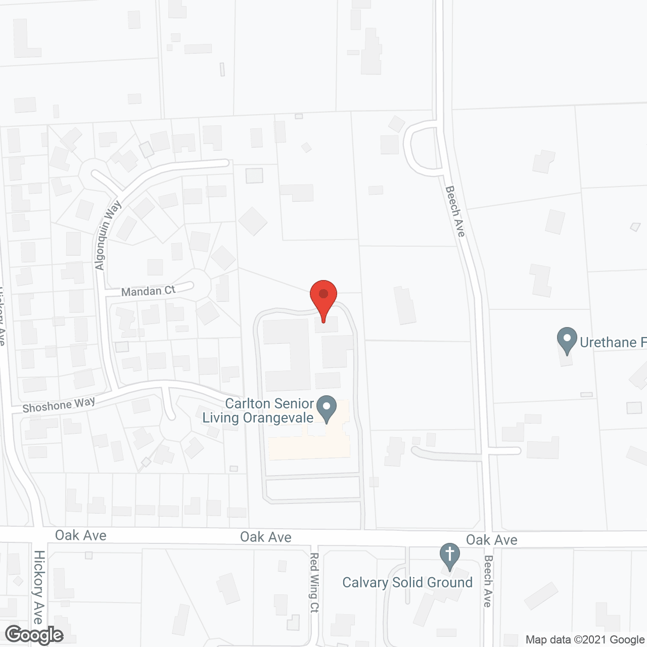 Carlton Senior Living Orangevale in google map