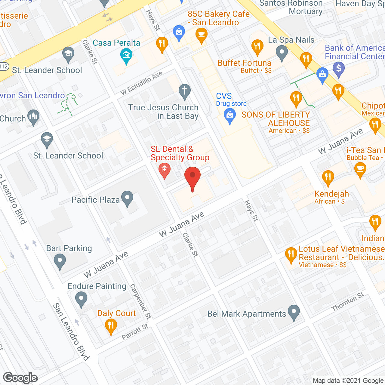 Pacifica Senior Living San Leandro in google map