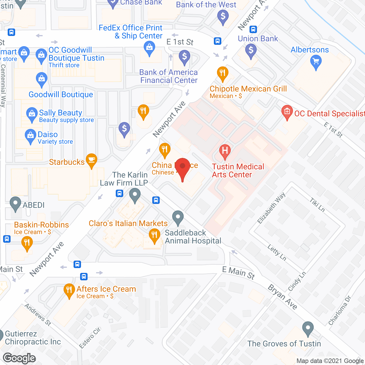 Tustin Care Ctr in google map