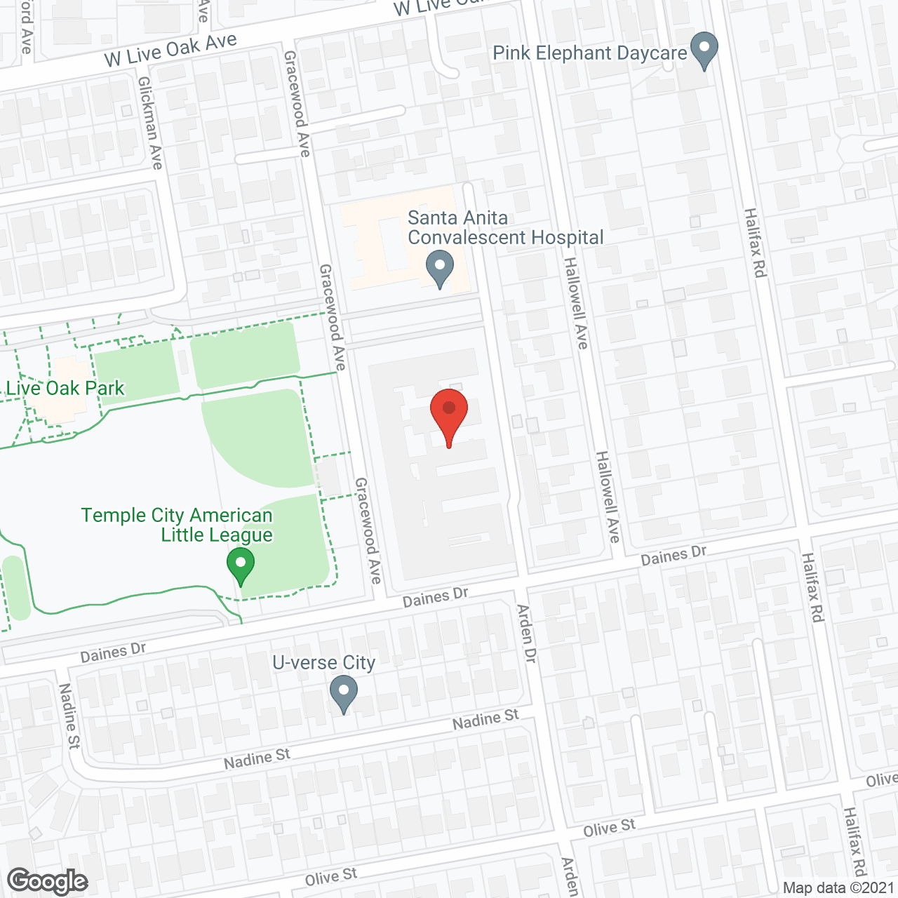 Santa Anita Convalescent Hosp in google map