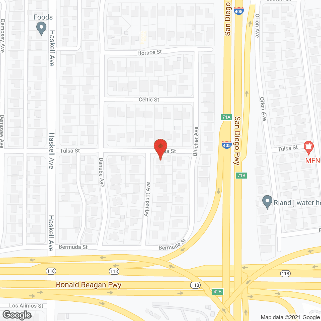 Granada Hills Board and Care in google map