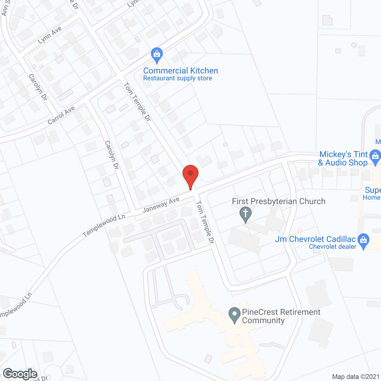 Pinecrest Retirement Comm in google map