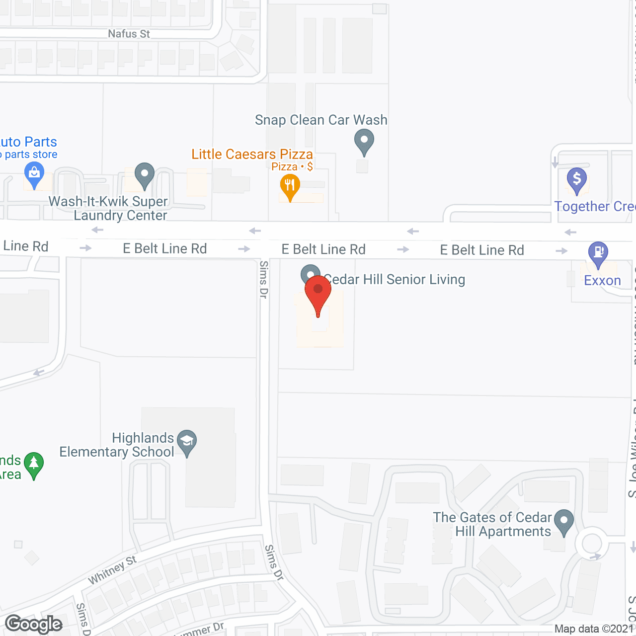 Cedar Hills Senior Living in google map