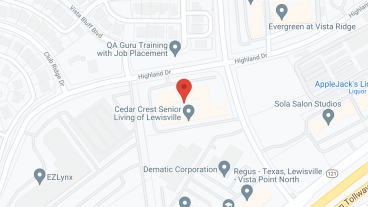 Cedar Crest Lewisville in google map